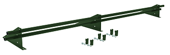 Снегозадержатель трубчатый, для фальцевой кровли Optima, L=3000 мм, 3 опоры, 2 трубы, круг Ø25 мм RAL 6020