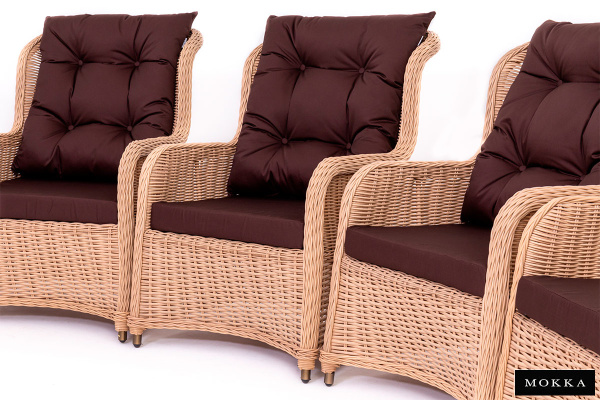 Комплект мебели Mokka San Marino, из искуственного ратанга, /стол обеденный, 8 кресел/ цвет: бежевый