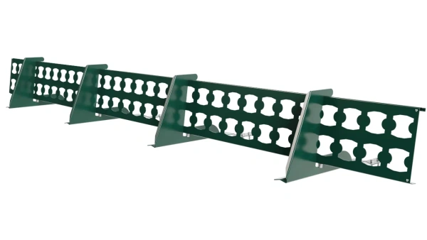 Снегозадержатель решетчатый для натуральной черепицы Borge L=2500 мм, 4 опоры, 1 полотно RAL 6005