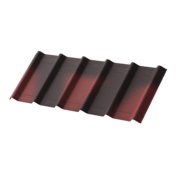 Черепица Ондувилла, лист 1070 x 400 мм. цвет: красный бархат