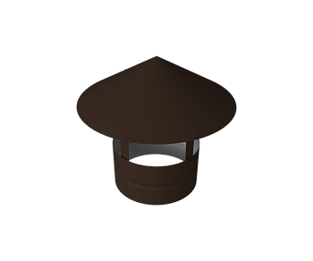 Дымник на трубу GL круглый, 0.45 мм, PE, Ø80 мм, 230х625 мм, RAL 8017