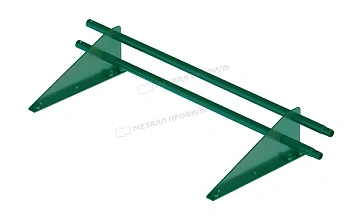 Снегозадержатель трубчатый RoofRetail, L=1000 мм, 2 опоры, 2 трубы, круг Ø25 мм RAL 6005