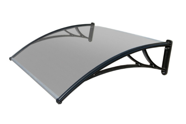 Козырек STOPrain 1200 мм х 930 мм, прозрачный, кронштейн черный