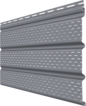 Софит пвх Grand Line, Classic, полностью перфорированный, L=3000 мм серия Classic Standart, цвет: серый графит