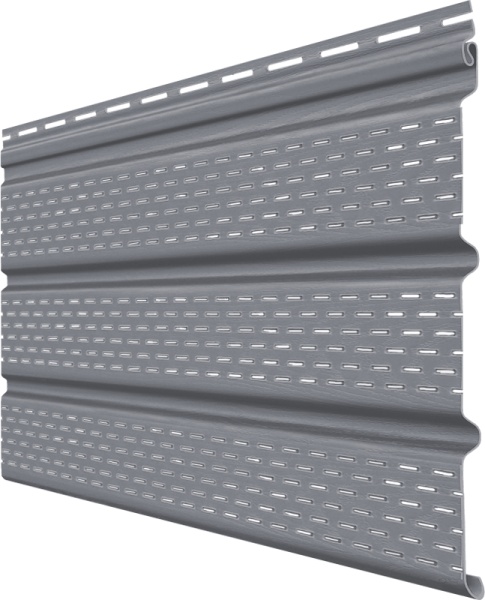 Софит пвх Grand Line, Classic, полностью перфорированный, L=3000 мм серия Classic Standart, цвет: серый графит
