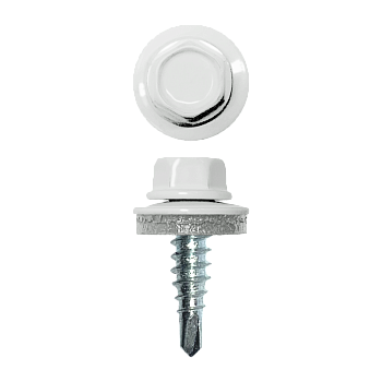 Саморез кровельный, 4.8х19 мм, сверло №2, RAL 9003, уп. 400 шт.