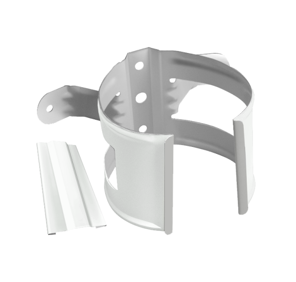 Хомут трубы металлический на дерево Grand Line Ø 87 мм, цвет: белый