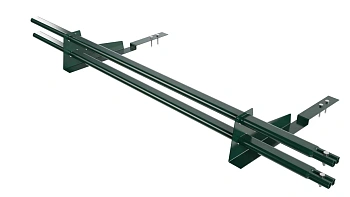 Снегозадержатель для композитной черепицы Borge L=1500 мм, 2 опоры, 2 трубы, овал 25х45 мм, RAL 6005