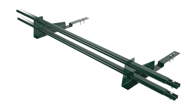 Снегозадержатель для композитной черепицы Borge L=1500 мм, 2 опоры, 2 трубы, овал 25х45 мм, RAL 6005