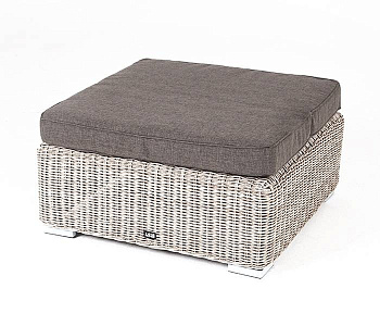 Оттоманка плетеная из искуственного ротанга с подушкой, Лунго цвет: бежевый