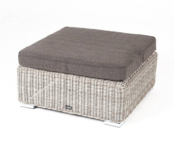 Оттоманка плетеная из искуственного ротанга с подушкой, Лунго цвет: бежевый