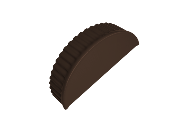 GL Заглушка конька полукруглого, торцевая 0.45 мм, PE, RAL 8017