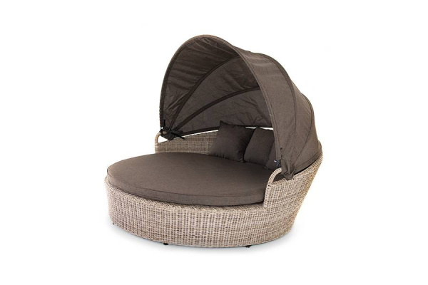 Кровать плетеная круглая, Стильяно бежевый