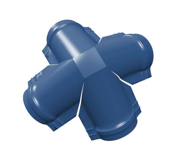 GL X-четверник конька полукруглого 0.5 мм, Satin, RAL 5005