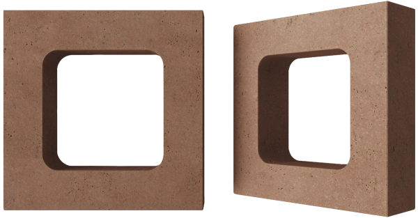 Декоративный бриз-блок Mesterra Cobogo, 250х250 мм 70 мм, 0401, терракотовый