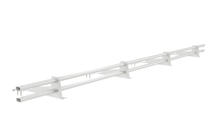 Снегозадержатель для композитной черепицы Borge L=3000 мм, 4 опоры, 2 трубы, овал 25х45 мм, RAL 9003