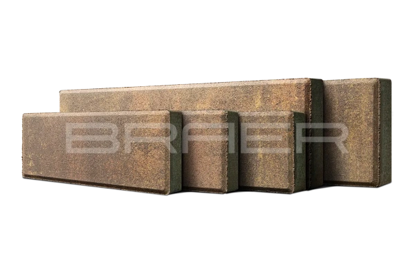 Тротуарная плитка Braer Домино 60 мм 280х120, 360х120, 480х120, 480х160, 640х160 мм, цвет: Color Mix Сафари