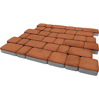 Тротуарная плитка SteinRus Инсбрук Альт 40 мм 118/178 х 88/118 мм, цвет: оранжевый