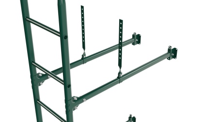 Фасадная лестница Borge, верхняя секция, L=2700 мм RAL 6005