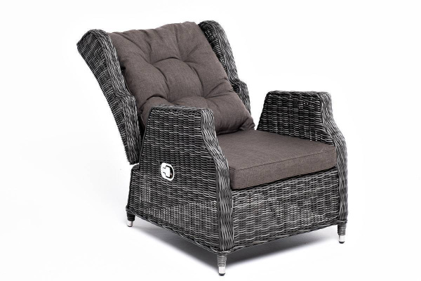 Кресло плетеное из искусственного ротанга, Форио, раскладное цвет: графит