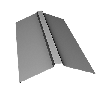GL Планка конька прямоугольного, 150х30х150 мм 0.45 мм, PE, RAL 7004, L=3000 мм