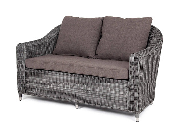 Диван 2-местный из искусственного ротанга, Кон Панна графит