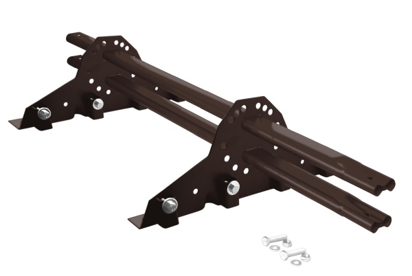 Снегозадержатель Grand Line для фальцевой кровли, L=1000 мм, 2 опоры, 2 трубы, овал 42х21 RAL 8017