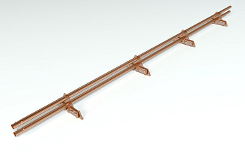 Снегозадержатель для фальцевой кровли Roofsystems Copper compact фальц, L= 3000 мм медь, 2 опоры, 4 трубы, круг Ø32 мм, L=3000 мм