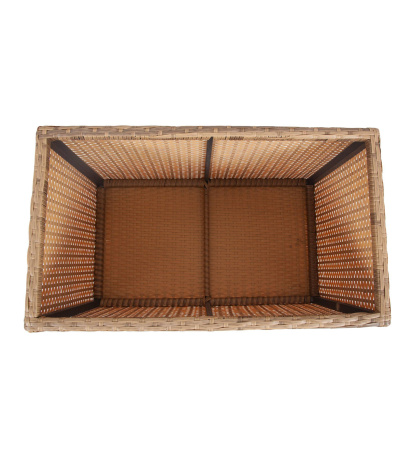 Кашпо для цветов Лунго, плетеное из искусственного ротанга, большое цвет: соломенный