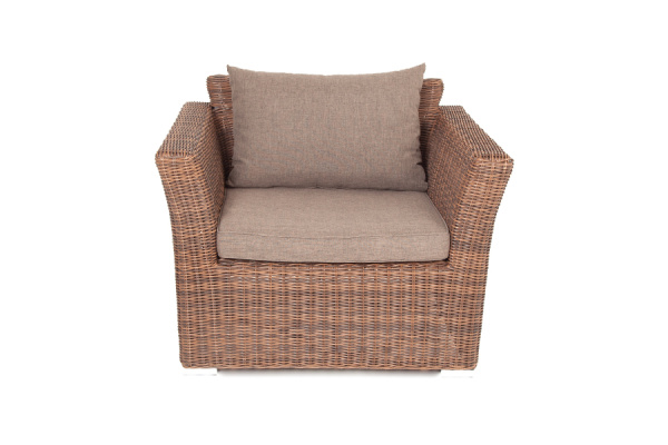 Кресло плетеное из искусственного ротанга, Капучино коричневый