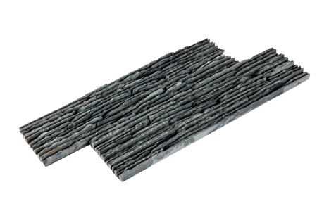 Сланец, 3D панель из камня, 600х150 мм, Pencil Black Waterfall