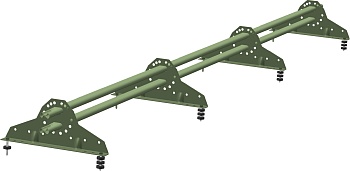 Снегозадержатель Grand Line NEW универсальный,  L=3000 мм, 4 опоры, 2 трубы, овал 42х21 мм RAL 6019