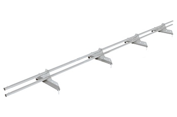 Снегозадержатель универсальный Roofsystems Econom Next 4 опоры, 2 трубы, круг Ø25 мм, L=3000 мм, RAL 9010