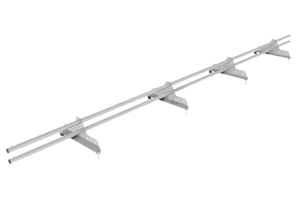 Снегозадержатель универсальный Roofsystems Econom Next 4 опоры, 2 трубы, круг Ø25 мм, L=3000 мм, RAL 9010