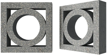 Декоративный бриз-блок Mesterra Cobogo, 250х250 мм 70 мм, 0101, серый LUX