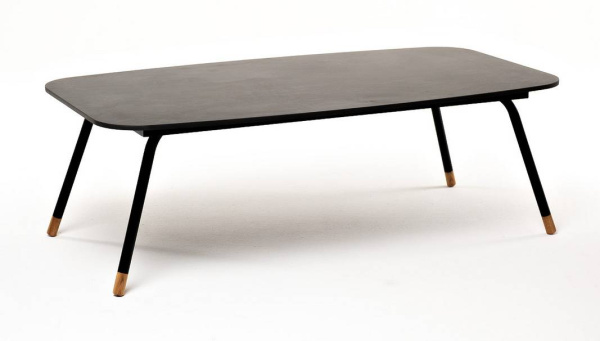 Стол журнальный из HPL, Верона, 120х65 см, H40см, каркас черный муар, цвет столеш серый гранит
