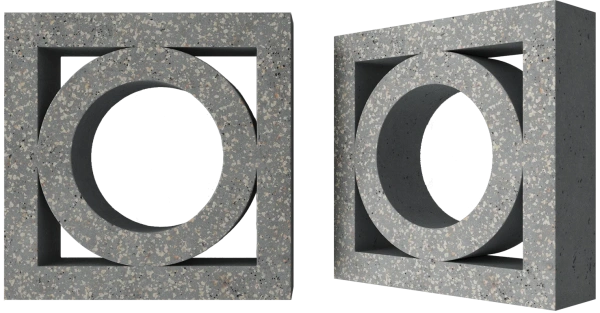 Декоративный бриз-блок Mesterra Cobogo, 250х250 мм 70 мм, 0101, серый LUX