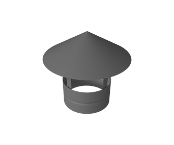 Дымник на трубу GL круглый, 0.5 мм, Satin, Ø80 мм, 230х625 мм, RAL 9006