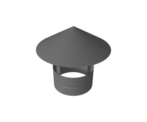 Дымник на трубу GL круглый, 0.5 мм, Satin, Ø80 мм, 230х625 мм, RAL 9006