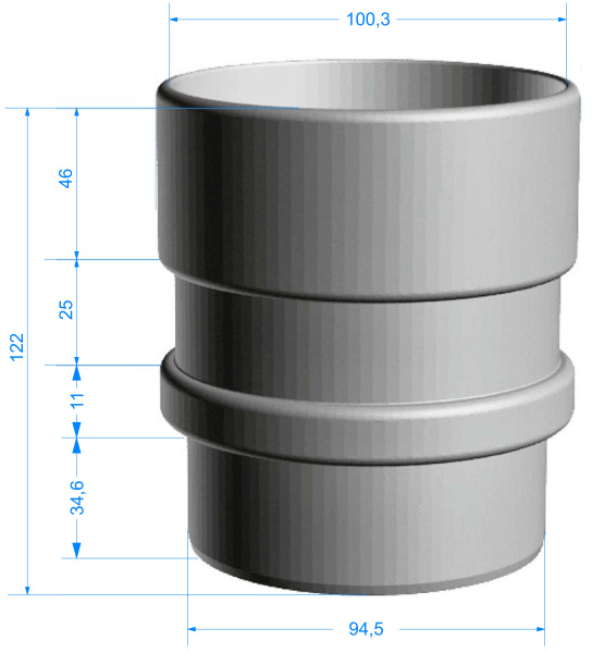 Муфта трубы соединительная, Docke Lux, Ø100 мм, цвет: латте