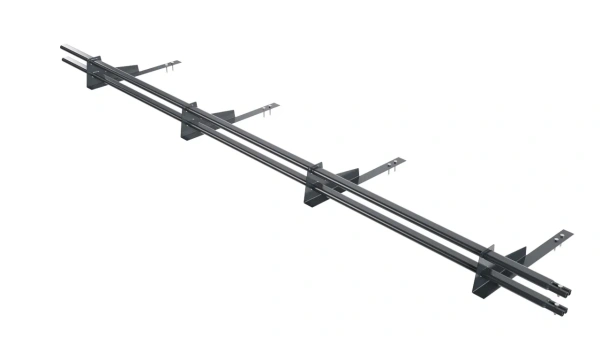 Снегозадержатель для гибкой черепицы Borge L=3000 мм, 4 опоры, 2 трубы, овал 25х45 RAL 7016