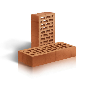 Кирпич рядовой поризованный ЛСР, 1НФ пустотелый, цвет: красный, гладкий, М150, 250х120х65 мм