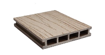 Террасная доска MasterDeck Classic 140 мм, L= 6000 мм вельвет и тиснение, цвет: тик