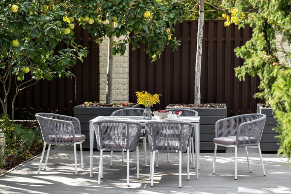 Стол обеденный из HPL 140х80 см, Малага цвет: белый