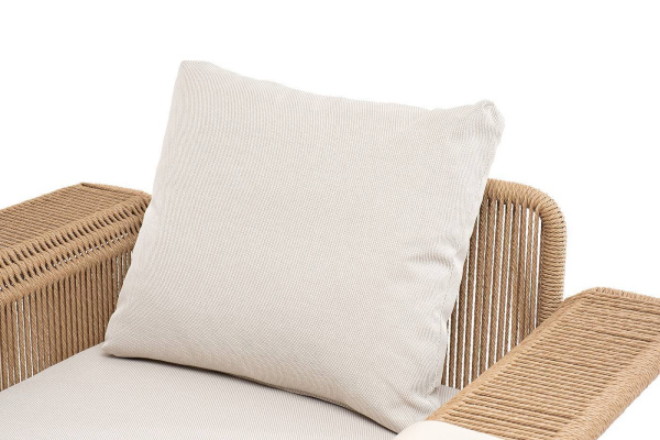 Кресло плетеное из искусственного ротанга, Мальдивы, цвет: соломенный