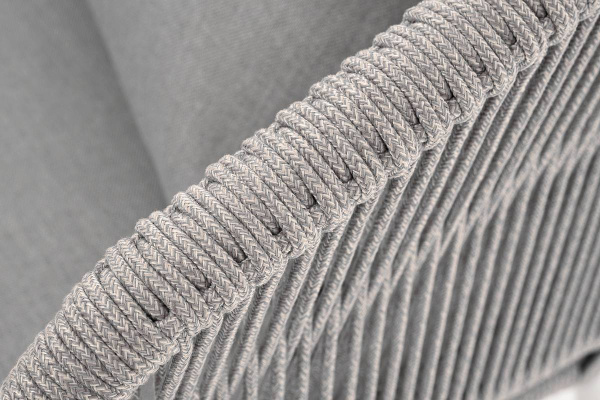 Диван 2-местный из роупа, Милан,карк алюм светло-серый муар,роуп серый меланж круг,ткань светло-сера