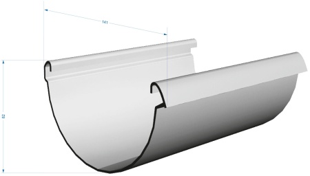 Желоб водосточный, Docke Lux, Ø140 мм, L=3000 мм, цвет: латте