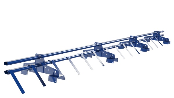 Снегозадержатель для профнастила Н-114 Borge L=3000 мм, 4 опоры, 2 трубы, овал 25х45 RAL 5005