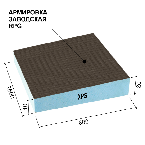 Ruspanel RPG Градиент 1, #10-20мм, 600х2500 мм, с 2х сторонним армированием