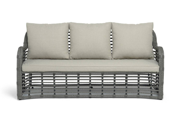 Диван 3-местный из искусственного ротанга, Ницца цвет: серый
